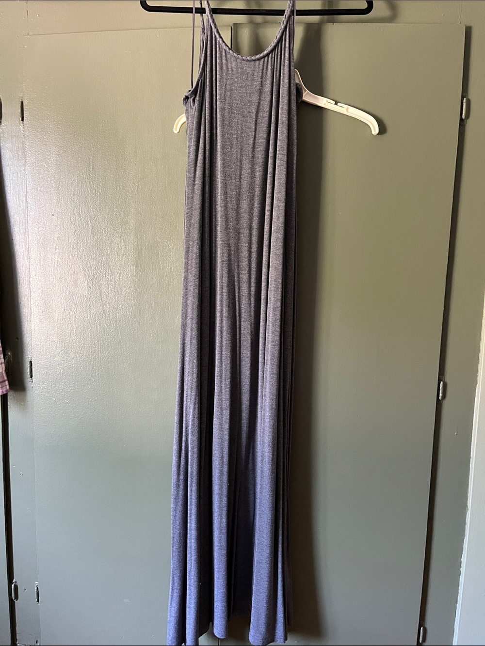 Sleeveless Maxi Slip Dress in Heather Gray